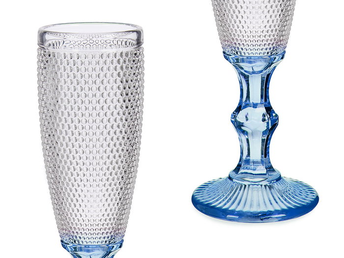 Vivalto Flûte à Cava Points Pied Bleu Cobalt 180 ml Verre 7x20x7 cm (Set de 36) Vivalto Flûte à Cava Points Pied Bleu Cobalt 180 ml Verre 7x20x7 cm (Set de 36)