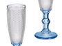 Vivalto Flûte à Cava Points Pied Bleu Cobalt 180 ml Verre 7x20x7 cm (Set de 36)
