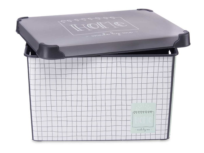 KIPIT Boîte en plastique 22L Home avec anse grise