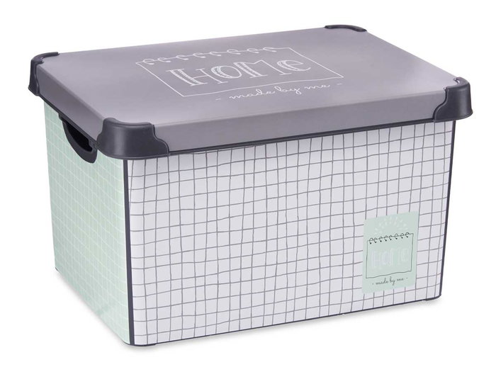 KIPIT Boîte en plastique 22L Home avec anse grise