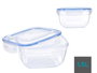 Leknes Boîte alimentaire carrée 1500 ml bleu 17x10x17 cm (Set de 12)