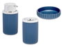 Berilo Set de Salle de Bain 3 Pièces en Plastique Bleu 7x14x8 cm (Set de 12)