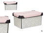 Kipit Boîte de Rangement en Plastique 5 L avec Couvercle, 29.5x19x13.5 cm, Gris et Rose, Motif Vibes (Set de 12)