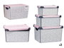 Kipit Set de 3 boîtes de rangement en plastique motif Vibes 39x29x23,5 cm | Grande + Mediane + Petite