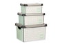 Kipit Lot de 3 boîtes de rangement en plastique motif Home | Dimensions 39x29x23,5 cm | Grand Moyen Petit