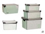 Kipit Lot de 3 boîtes de rangement en plastique motif Home | Dimensions 39x29x23,5 cm | Grand Moyen Petit