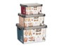 Kipit Lot de 3 Boîtes de Rangement en Plastique Vintage 29x23x39 cm