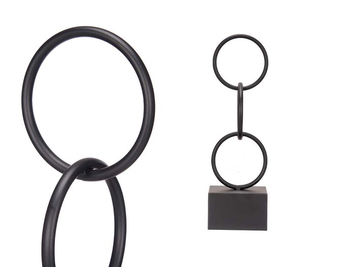 Giftdecor Figure Aros en Métal Noir 12x40x12 cm (Set de 10)