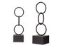 Giftdecor Figure Aros en Métal Noir 12x40x12 cm (Set de 10)