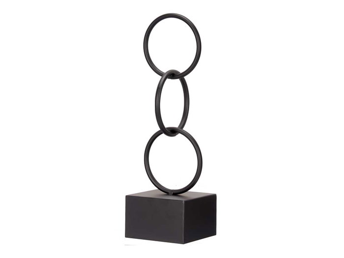 Giftdecor Figure Aros en Métal Noir 12x40x12 cm (Set de 10)