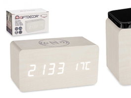 GIFTDECOR Réveil avec alarme et température blanc