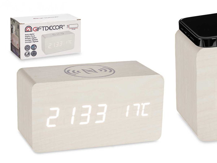 Giftdecor Réveil avec Alarme et Température Blanc 15x7x7 cm (Set de 12) Giftdecor Réveil avec Alarme et Température Blanc 15x7x7 cm (Set de 12)
