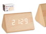 Giftdecor Réveil Digital Effet Bois Marron 11x8x7 cm USB et Piles (Set de 12)