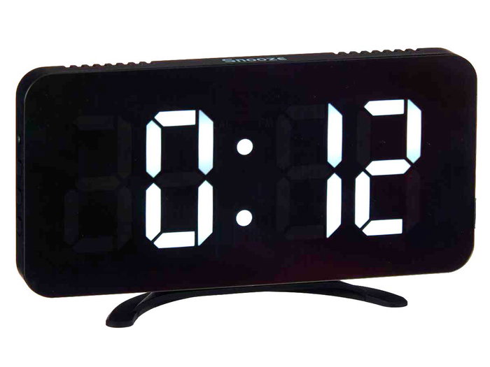 Giftdecor Horloge Miroir Noir 15.7x7.7x1.5 cm Plastique ABS (Set de 12)