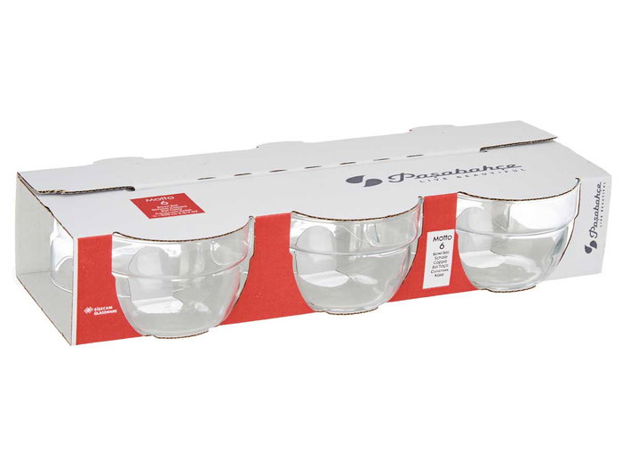 Pasabahce Set de 6 Bols Motto 200 ml en Verre Transparent 29.7 x 6 x 16 cm (Set de 8)