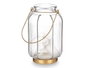 Giftdecor Farol LED Rayas Transparent Or Verre 14x22x14 cm (Set de 6)