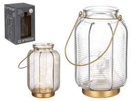 GIFTDECOR Farol LED Rayas Alto Transparente