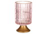 Giftdecor Farol LED Pied Metal Rose Doré 10x18x10 cm Verre (Set de 6)