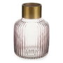 GIFTDECOR Jarrón Cristal Rayas Oro Grande Rosa
