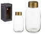 Giftdecor Vase en verre transparent avec détails dorés 11,5 x 24 cm (Set de 6)