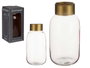 Giftdecor Petit Vase en Verre Lisse Rose et Or 11x24x11 cm (Set de 6)
