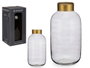 Giftdecor Vase en verre lisse doré fumé grand 14x29x14 cm (Set de 6)