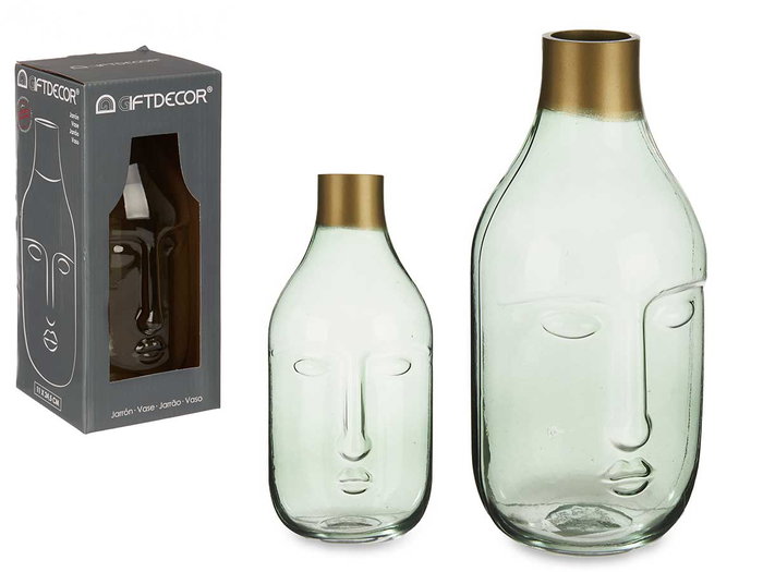 Giftdecor Jarron en verre vert Cara 11 x 24.5 x 12 cm (Set de 6) Giftdecor Jarron en verre vert Cara 11 x 24.5 x 12 cm (Set de 6)