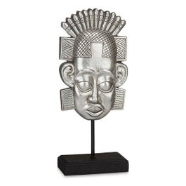 GIFTDECOR Cabeza Indio con base plata, Plata