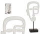 Giftdecor Tête avec Base Blanche 19,5x38x10,5 cm Polyrésine Décoration (Set de 4)