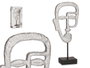 Giftdecor Tête avec Base en Polirésine Argentée 19.5x38x10.5 cm (Set de 4)