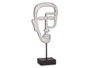 Giftdecor Tête avec Base en Polirésine Argentée 19.5x38x10.5 cm (Set de 4)