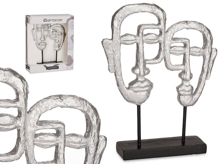 Giftdecor Cadre photo double face avec base argenté 27x32x10 cm en polirésine (Set de 4) Giftdecor Cadre photo double face avec base argenté 27x32x10 cm en polirésine (Set de 4)