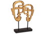 Giftdecor Statue Double Face avec Base Doré en Polyrésine 27x32x10 cm (Set de 4)
