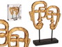 Giftdecor Statue Double Face avec Base Doré en Polyrésine 27x32x10 cm (Set de 4)