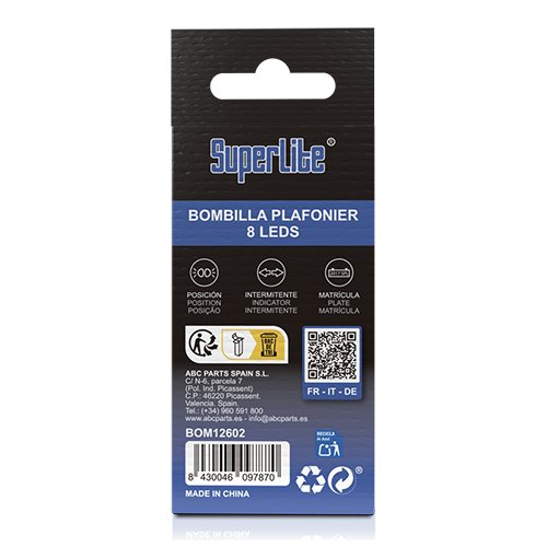 Abc Ampoule de plafonnier Superlite LED 8 LED 44mm Blanc