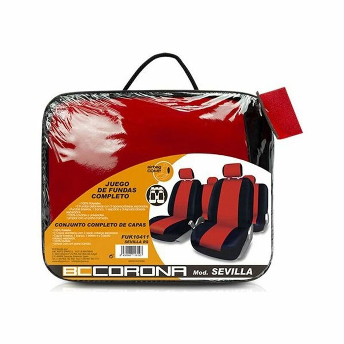 BC Corona Jeu de housses SEVILLA Rouge (11 pièces)