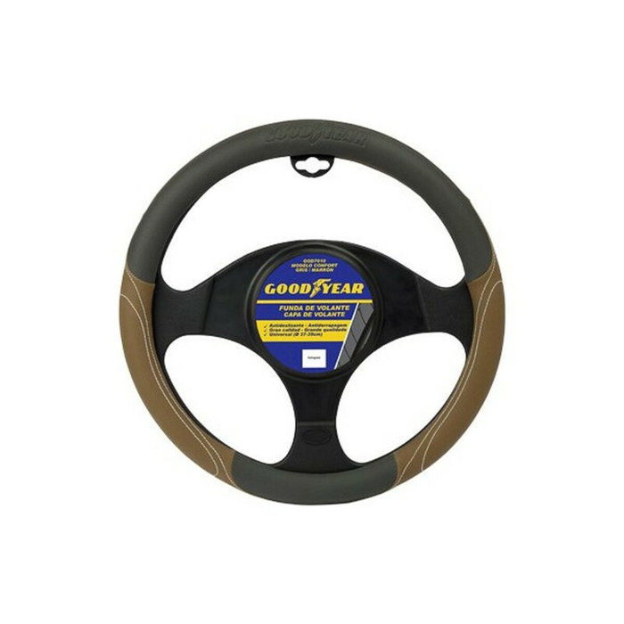 Goodyear Housse pour volant GOD7010 Confort Universel Gris/Marron (Ø 37 - 39 cm)