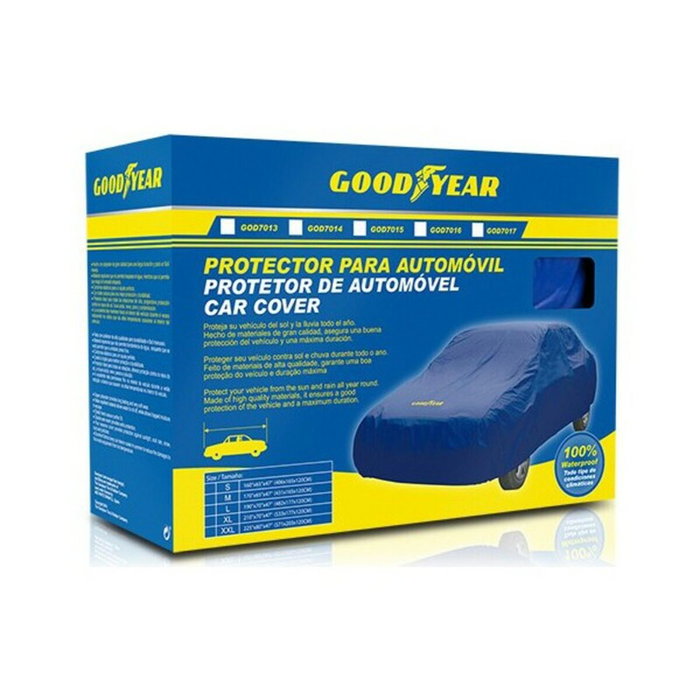 Good Year GOD7014 Housse De Voiture Taille M Bleu Et Jaune Protection UV Tissu Respirant Résistant À L'eau