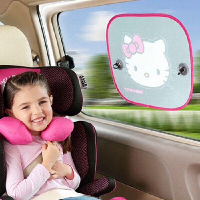 Hello Kitty Kit de 2 pare-soleils universels KIT3014 pour voiture, protection solaire 38 x 44 cm, facile à nettoyer Hello Kitty Kit de 2 pare-soleils universels KIT3014 pour voiture, protection solaire 38 x 44 cm, facile à nettoyer