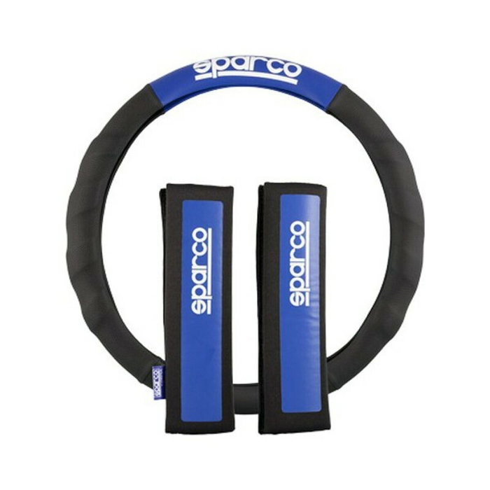 Sparco Housse de Volant et Coussinets Universel Noir/Bleu Sparco Housse de Volant et Coussinets Universel Noir/Bleu