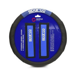 Sparco Housse de Volant et Coussinets Universel Noir/Bleu