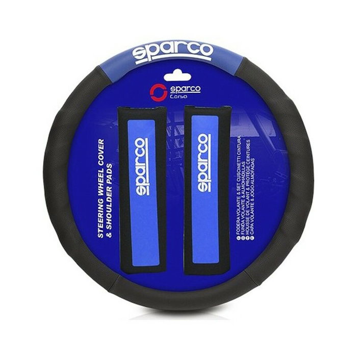 Sparco Housse de Volant et Coussinets Universel Noir/Bleu Sparco Housse de Volant et Coussinets Universel Noir/Bleu