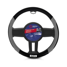 Sparco Housse de volant 1113 Universel (Ø 36 - 38 cm) Noir/Gris