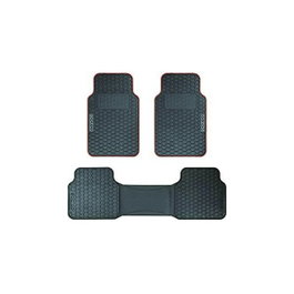 Sparco Jeu de 3 tapis de voiture F500 Noir/Rouge en PVC