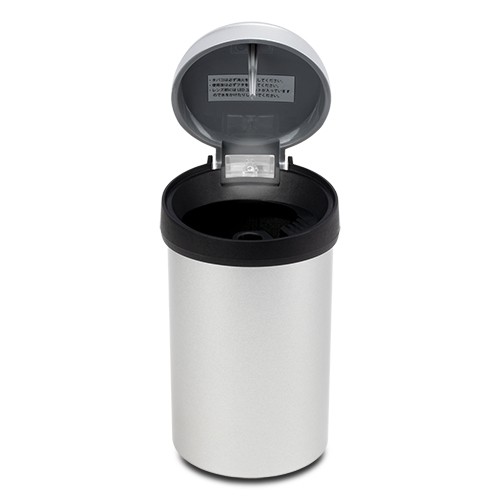 INT40119 Cendrier chromé avec éclairage LED, fonctionne sur piles, pour intérieur et extérieur, accessoire moderne pour fumeurs