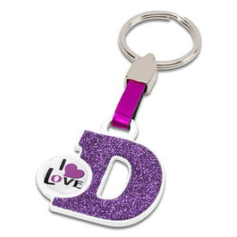 LLAVIUS Porte-Clés Lettre D en Forme de Rose - Porte-clés Personnalisable Élégant et Moderne en Rose pour Cadeau - LLA01004