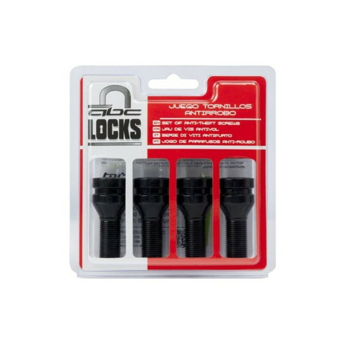 BC Corona Vis antivol M14 x 1,25 L28 17/19 - 4 pièces Noir Chrome