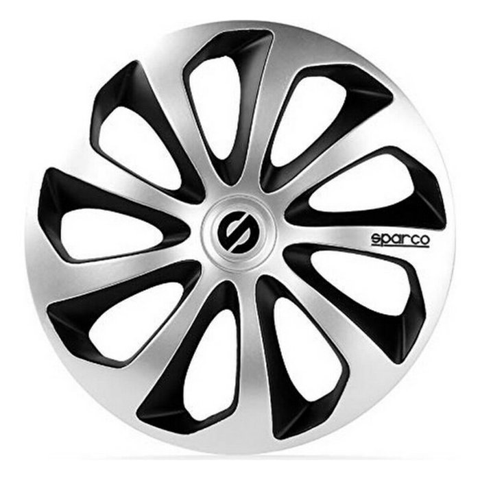 Sparco Tapacubos Sicilia Bicolor 14" Argent-Noir Cs5 SPC1473SVBK Sparco Tapacubos Sicilia Bicolor 14" Argent-Noir Cs5 SPC1473SVBK