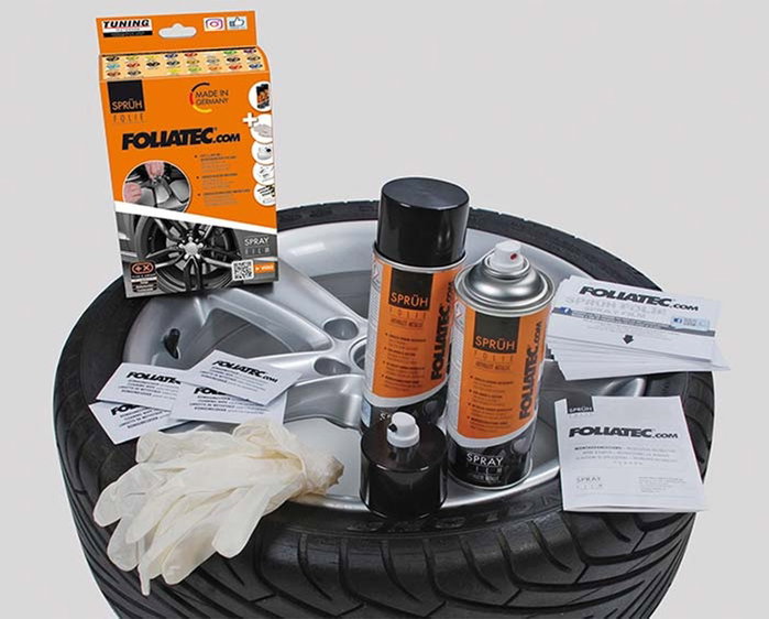 Foliatec Set de Gomme Liquide Noir Brillant 2 x 400 ml