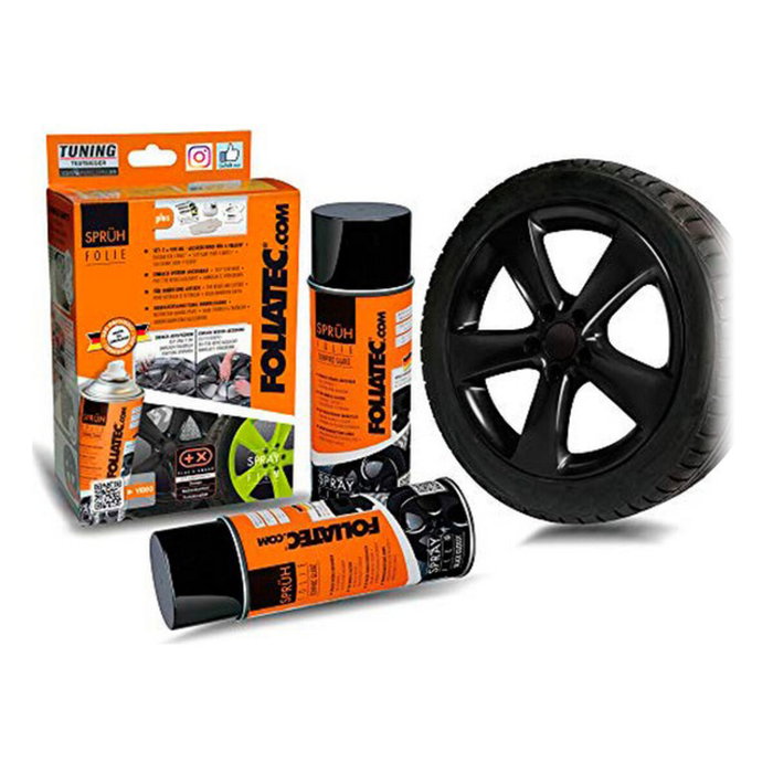 Foliatec Set de gomme liquide noir brillant 2 x 400 ml
